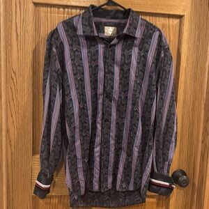 Brandolini Paisley Stripe Button Down Shirt Men’s Large
